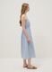 Blue striped pure cotton regular-fit dress with thin straps_2