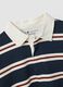 Blue striped pure cotton rugby polo with classic collar_5