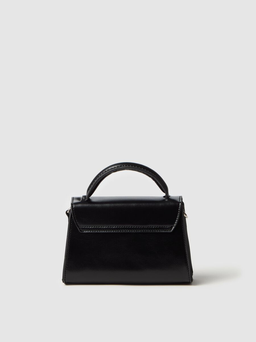 Glossy-effect bag with diamanté knot_1