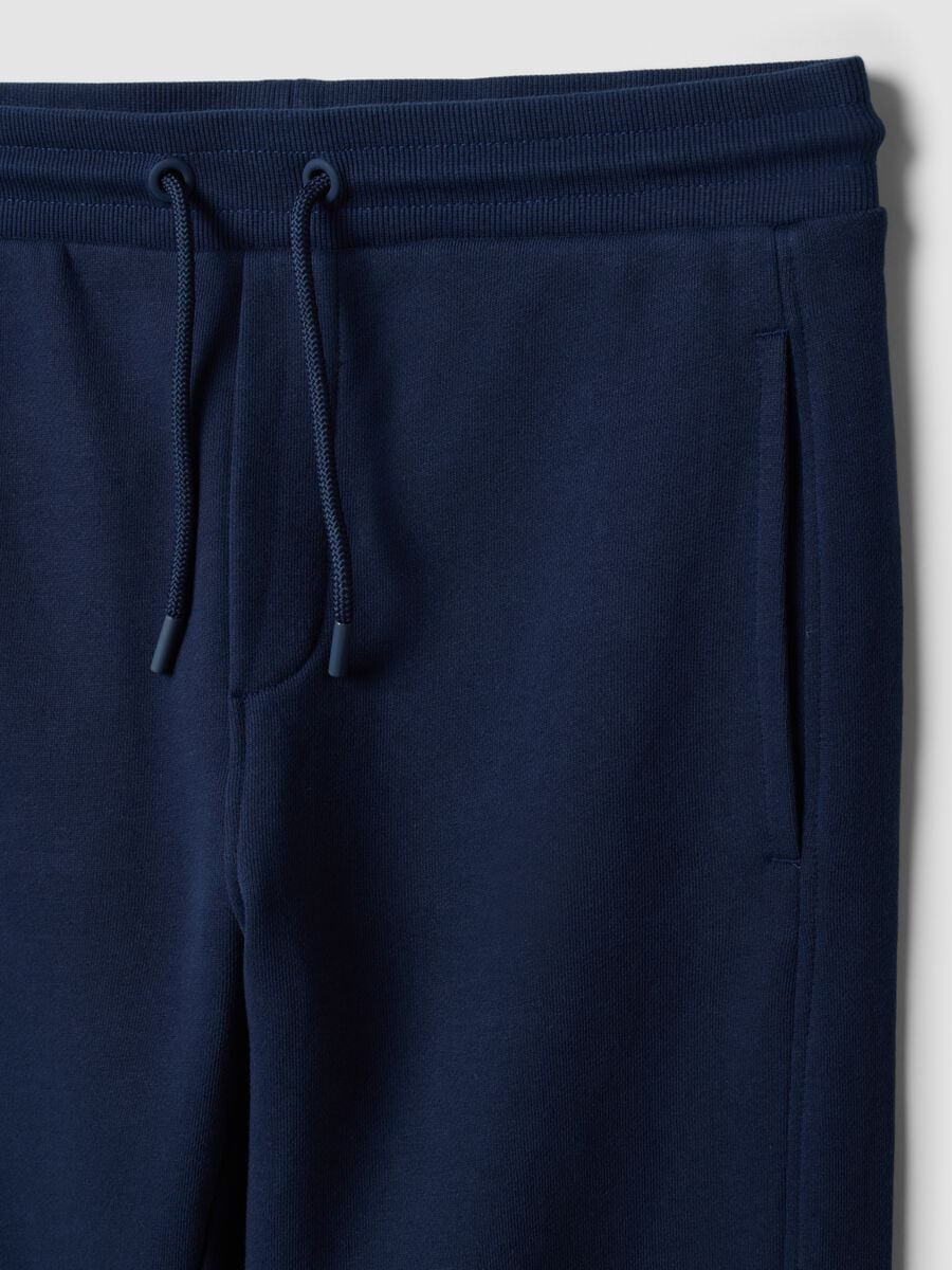 Pantaloni jogger blu in cotone organico_5
