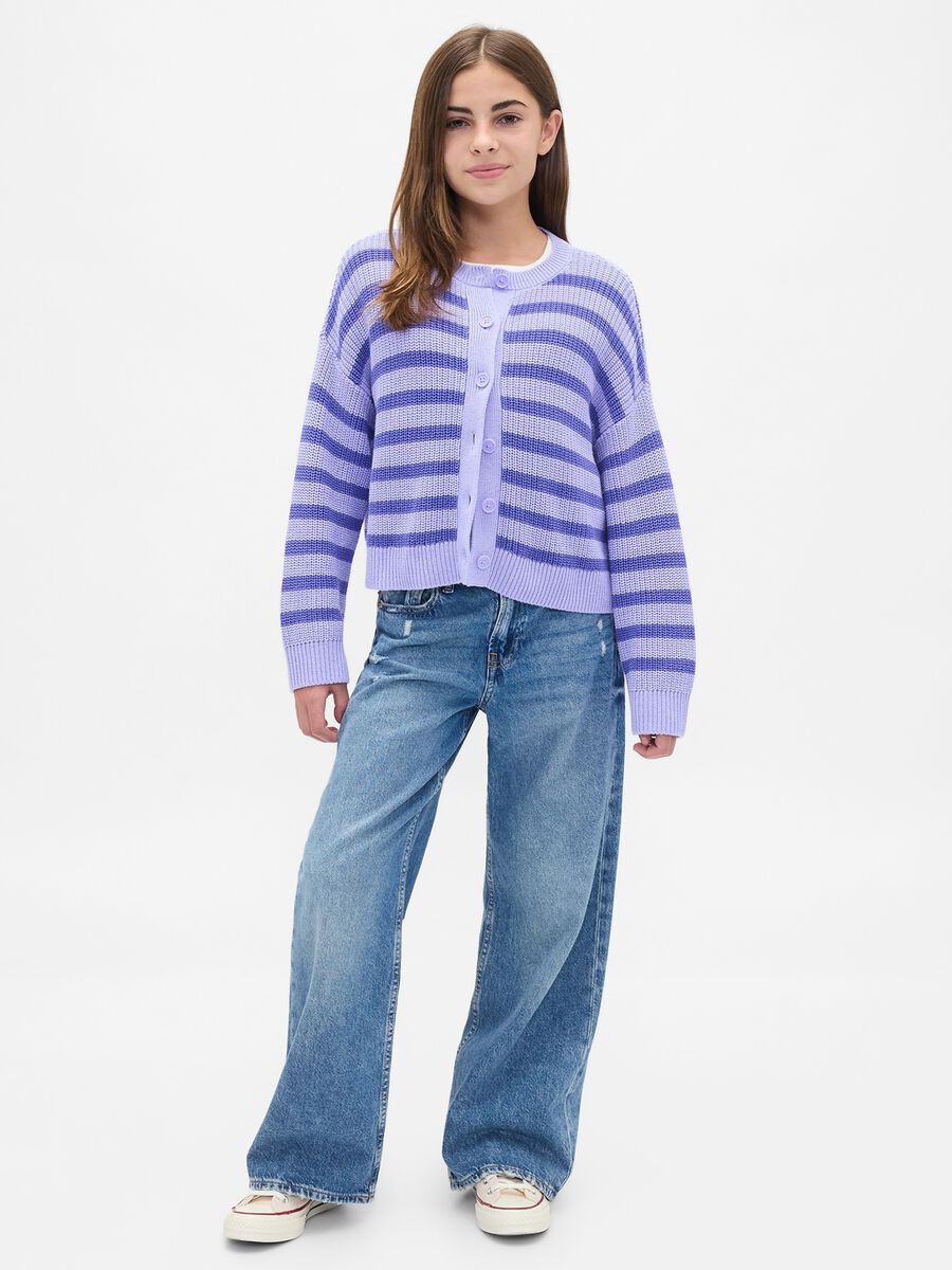 Purple striped cotton cardigan_2