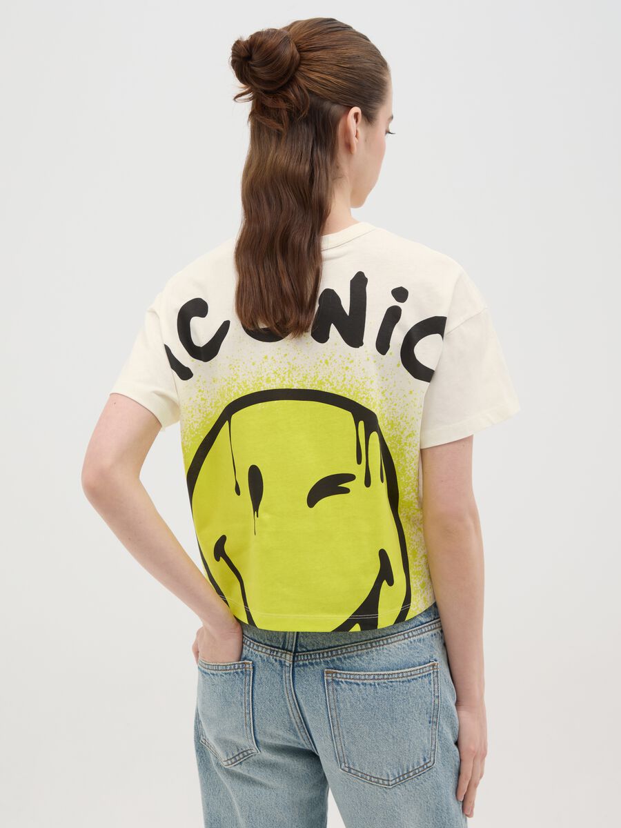 White cotton T-shirt with SmileyWorld print_3