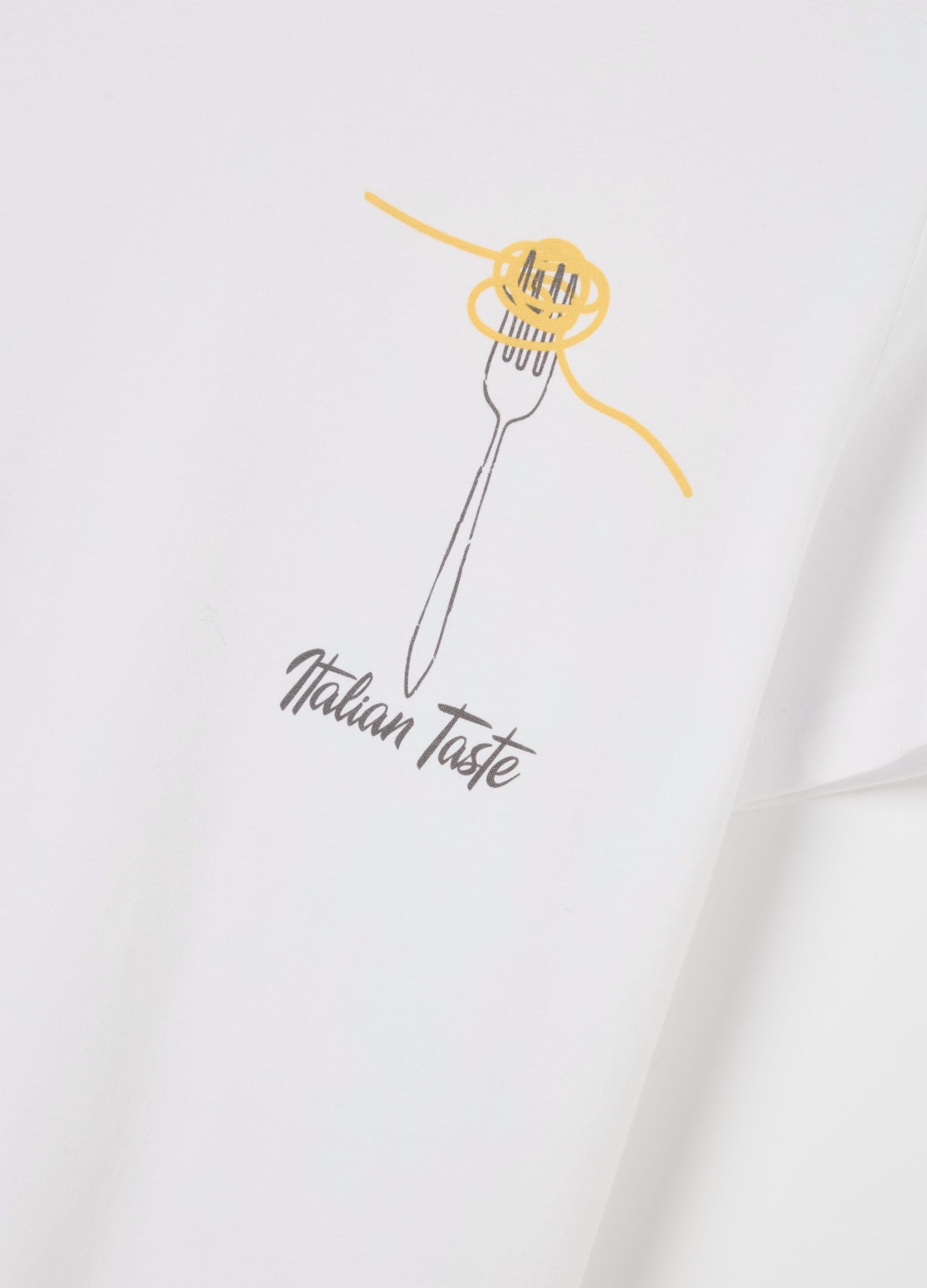 Cotton T-shirt with "Italian Taste" print