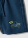 Children&rsquo;s blue pure cotton shorts, regular fit with car print_3