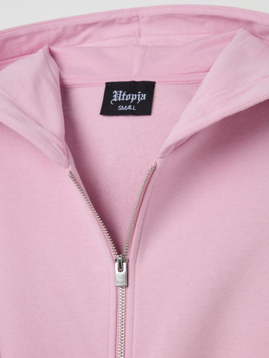 Crop Cargo Zip Hoodie Light Pink_6