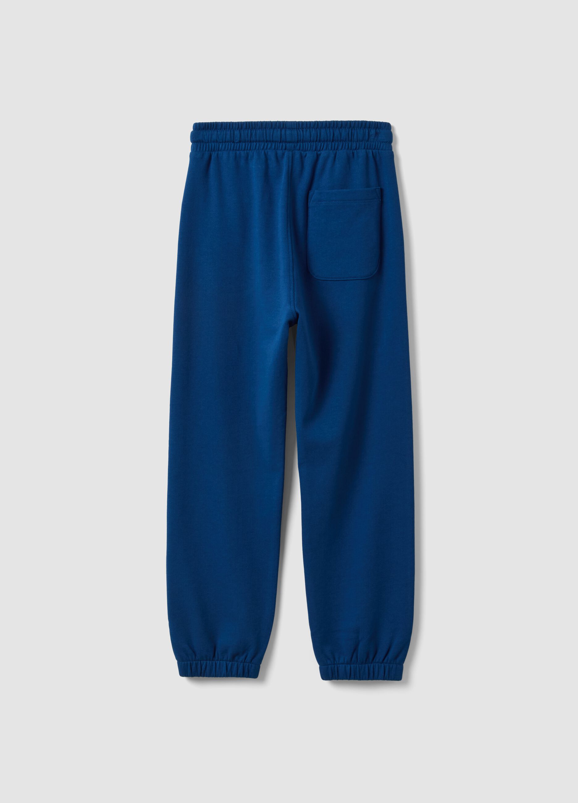 Blue organic cotton jogger trousers