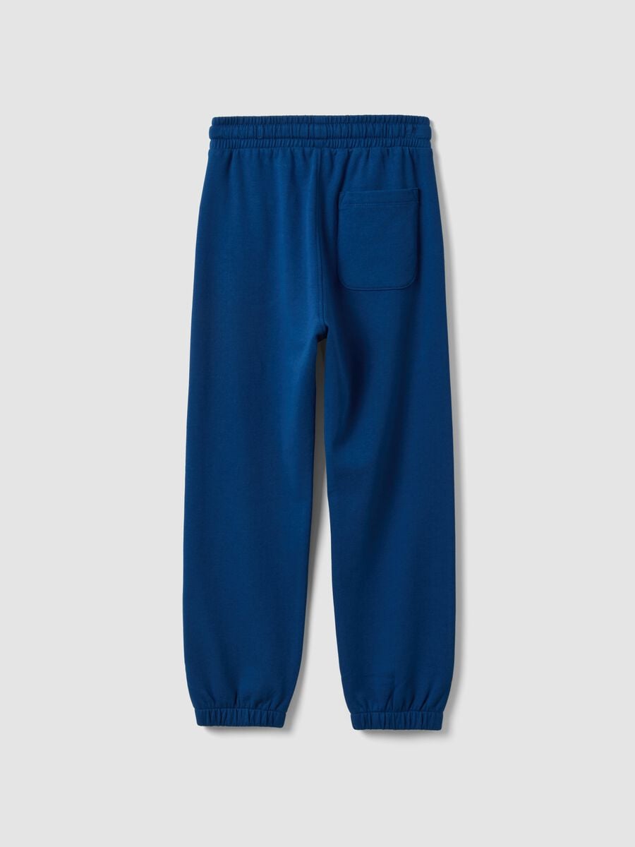 Pantaloni jogger blu in cotone organico_1
