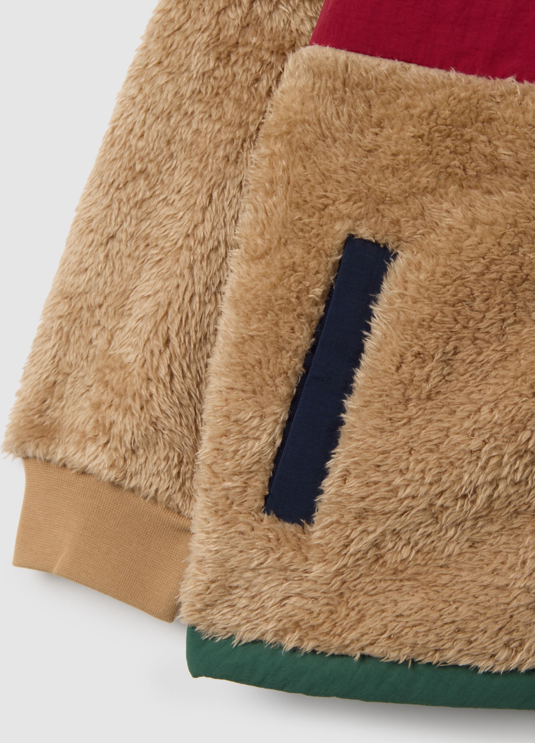 Multicolour children's sherpa sweatshirt full zip regular fit with prints