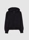 Girls' black pure cotton hoodie regular fit with zip_0