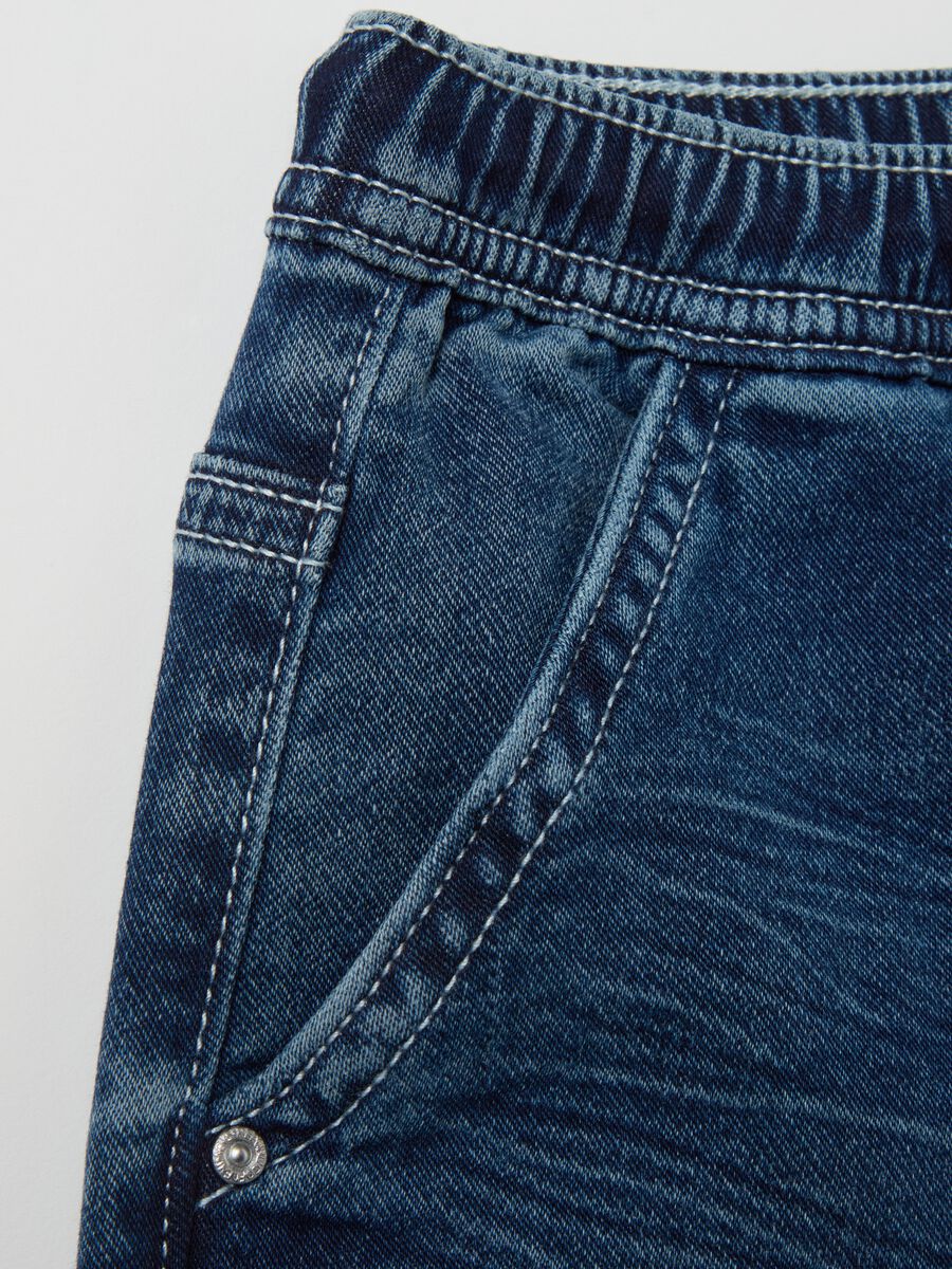 Denim joggers with drawstring_2