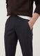 Grey slim-fit stretch viscose twill chino trousers_2