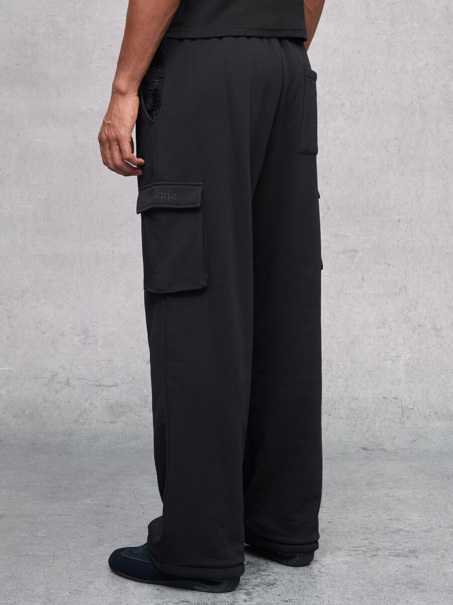 Teddy Cargo Sweatpants Black_3