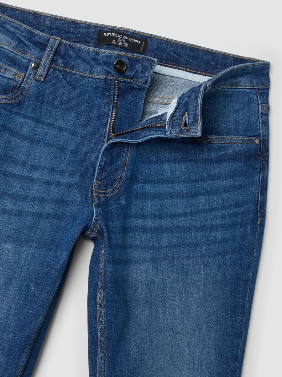 Blue stretch-cotton slim-fit jeans_2