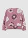 Girls' pink pure cotton sweatshirt regular fit with floral print_1