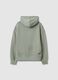 Boy's oversized fit green hoodie in pure cotton_4