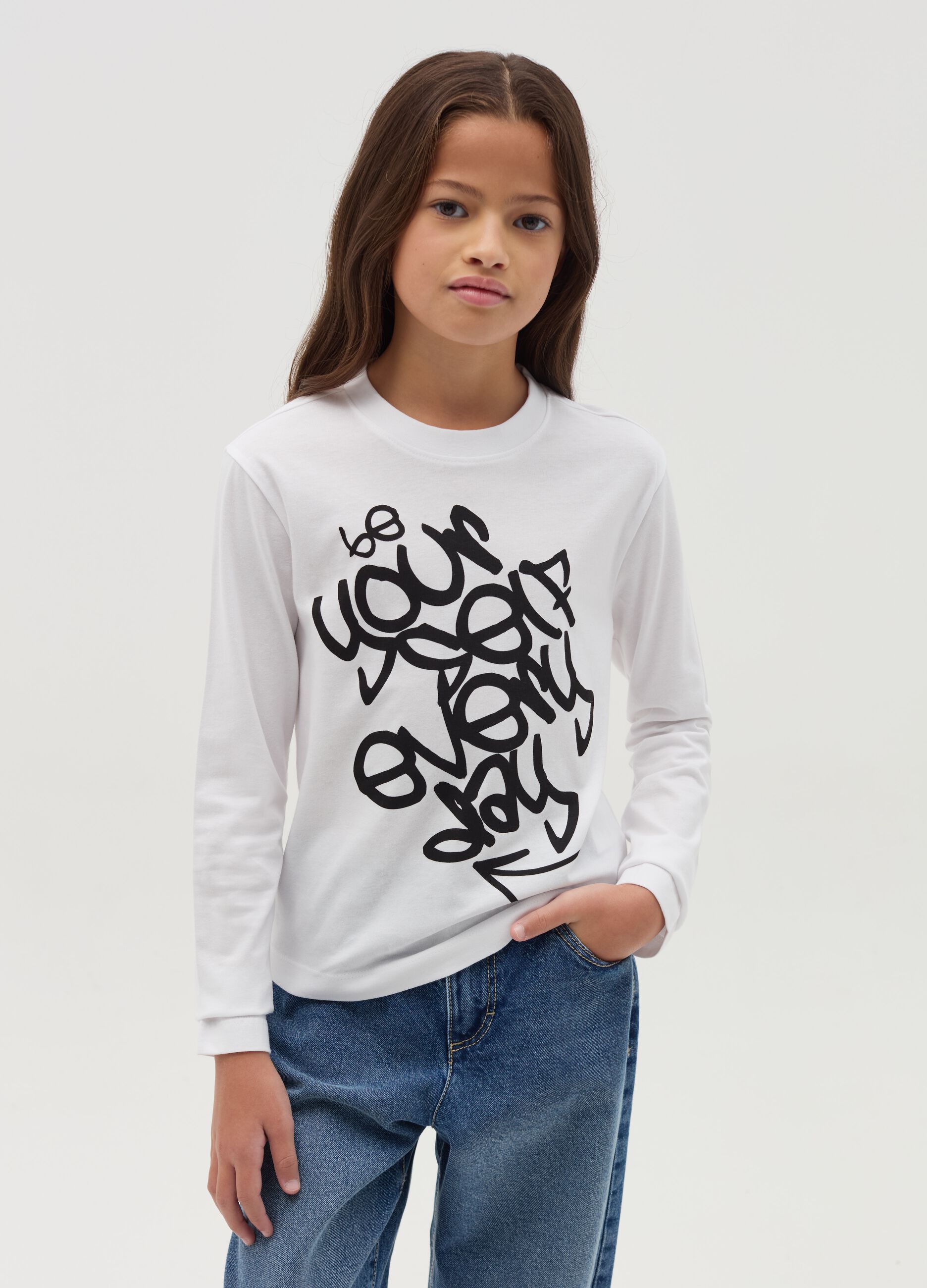 Long-sleeved T-shirt with print