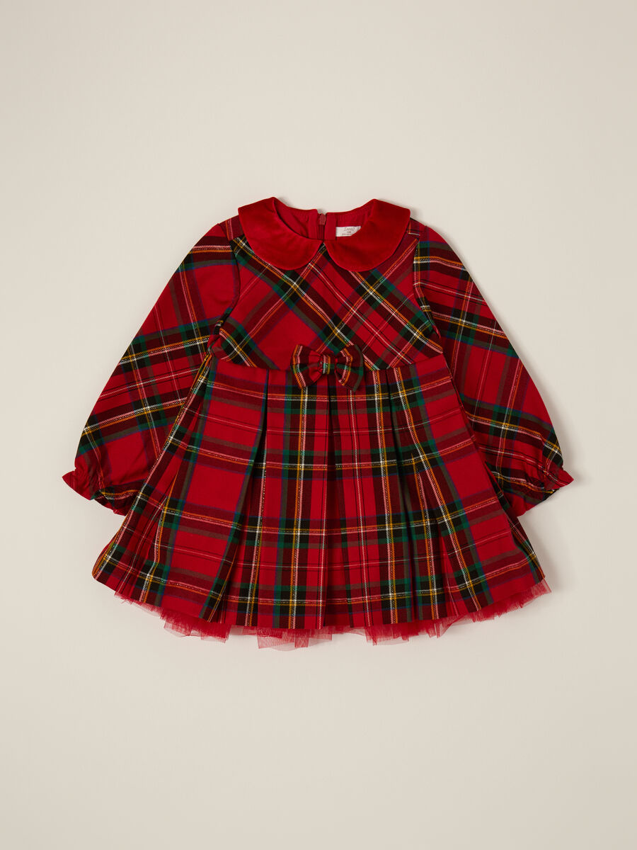 Abito rosso scozzese per bambina_0
