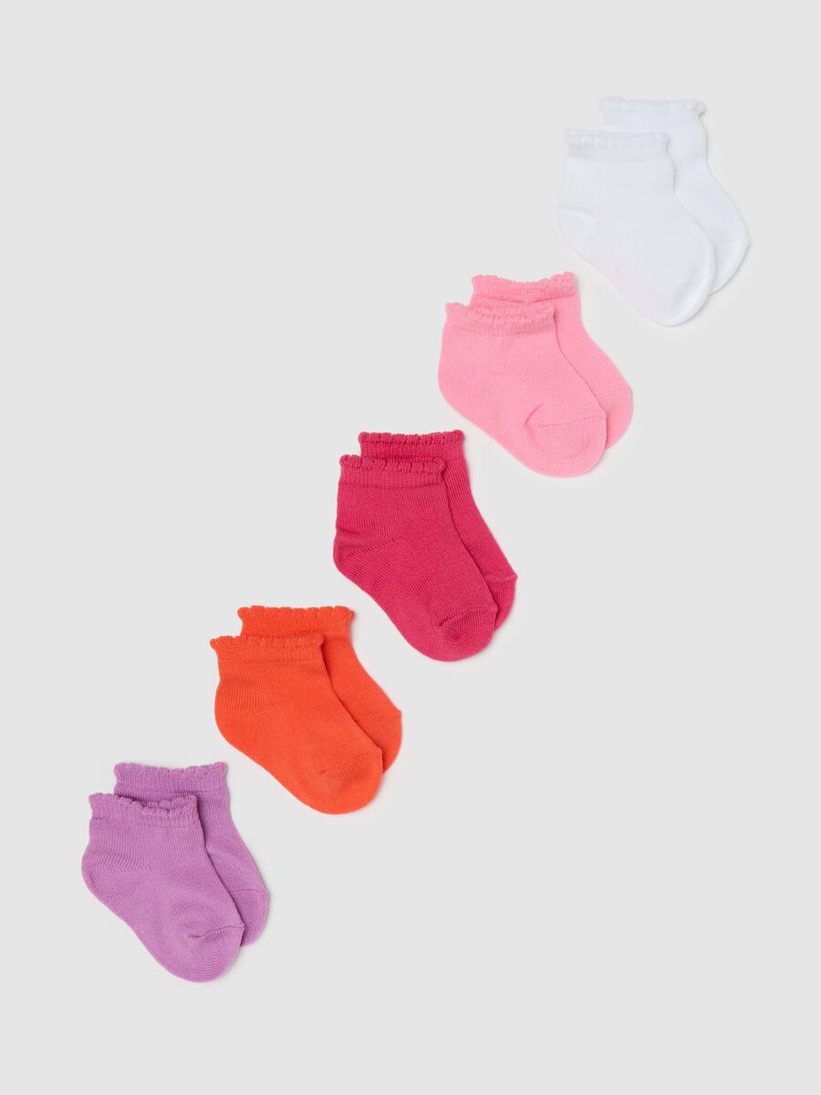 Girls' multicoloured cotton blend stretch socks_0