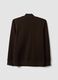 Brown full-zip sweatshirt in stretch piqu&eacute; with ribbed collar_2