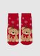 Girls' Red Cotton Blend Christmas Non-Slip Socks_1