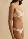 Beige microfibre regular fit briefs with lace details_3