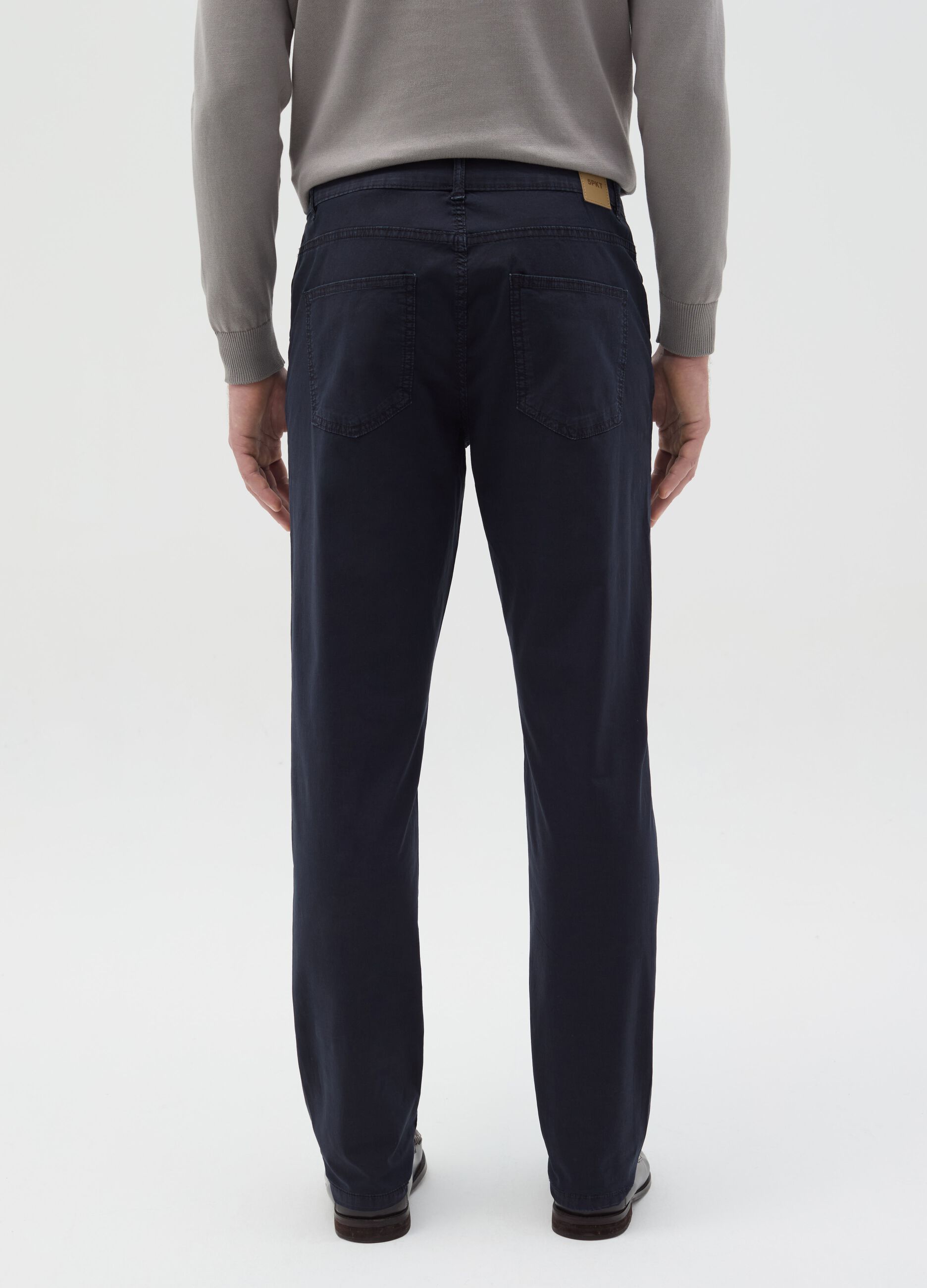 Slim-fit trousers in cotton poplin