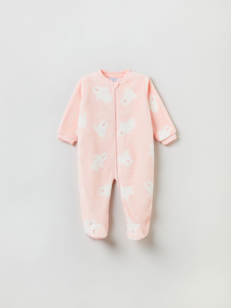 Tutina in velour con piedini e stampa_0