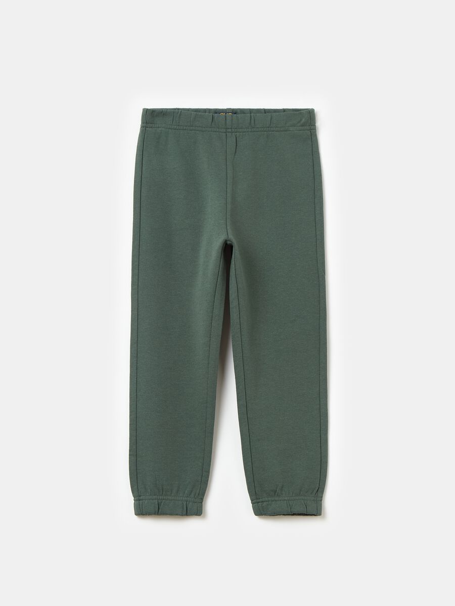 Fleece joggers with elasticated edging_0