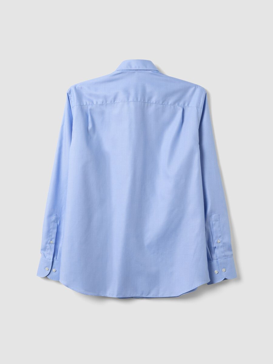 Light blue pure cotton shirt with French collar, easy-iron, regular fit_1