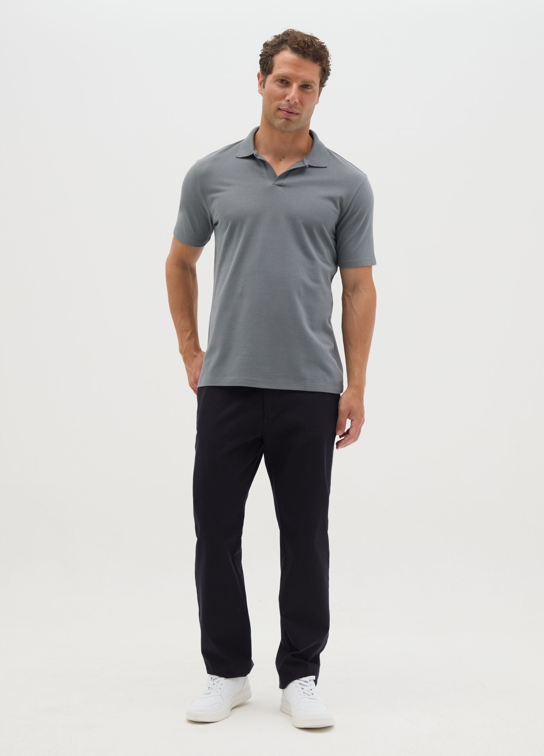 Polo da uomo in puro cotone verde regular fit