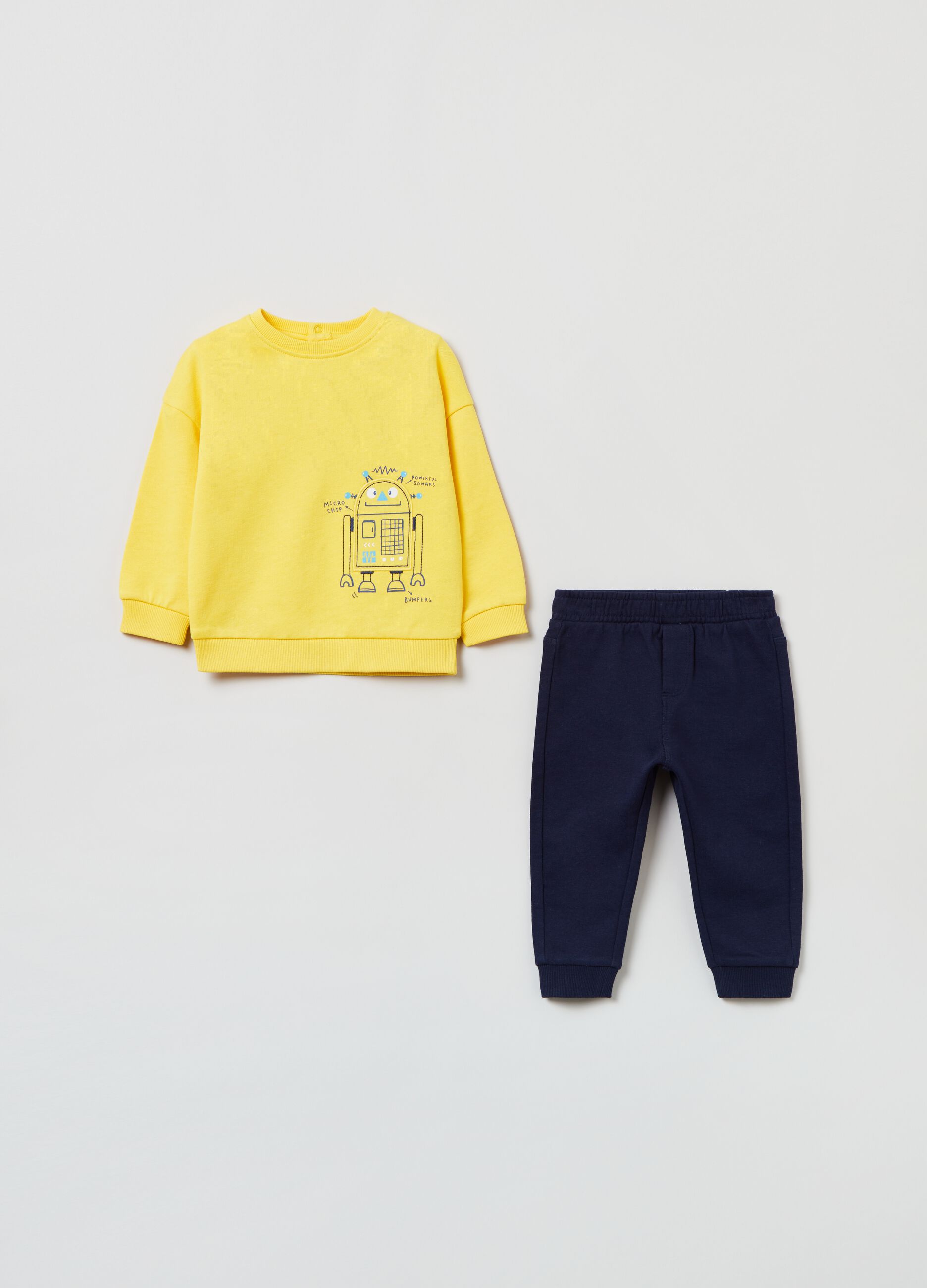Jogging set in French Terry stampa robot