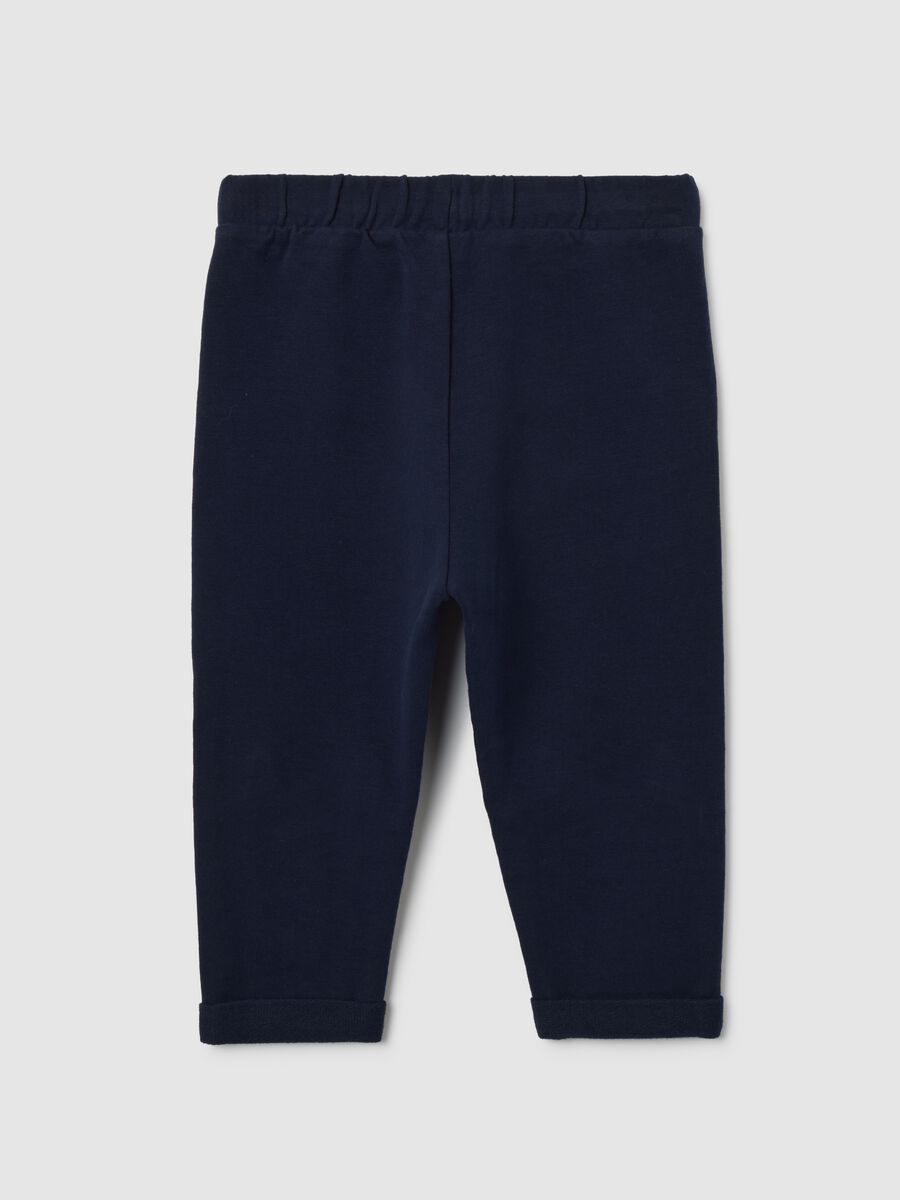 Girls' Blue Cotton Trousers Regular Fit_1