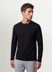Black long-sleeve crew-neck T-shirt in 100% organic cotton_0