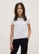 Girls' white cotton blend regular fit T-shirt_0