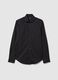Slim fit black stretch cotton shirt_0