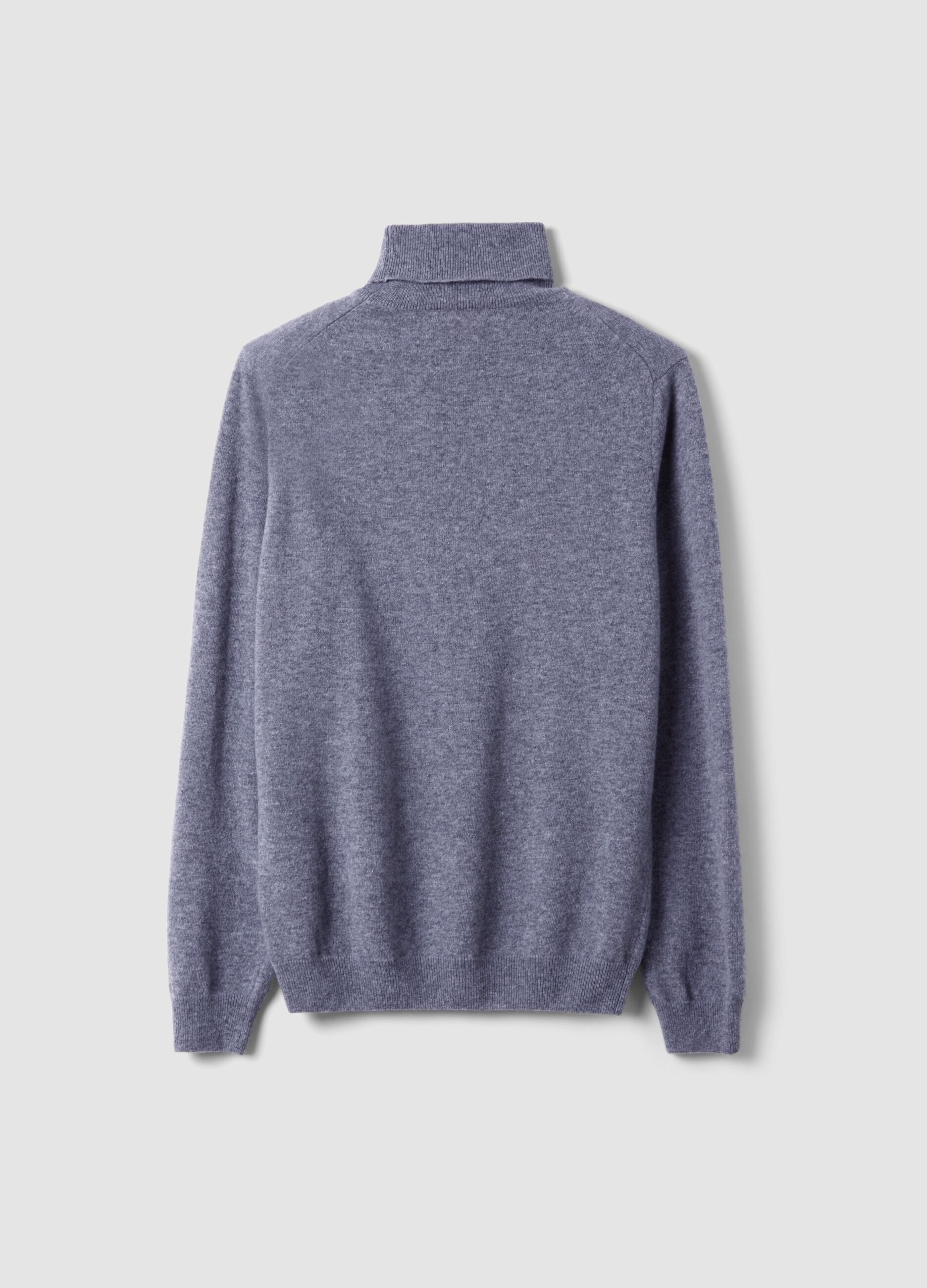 Grey marl pure wool roll-neck jumper, regular fit