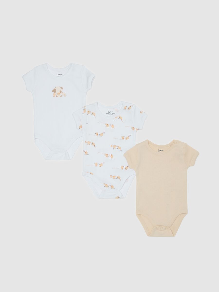 Three-pack bodysuits in organic cotton with print_0