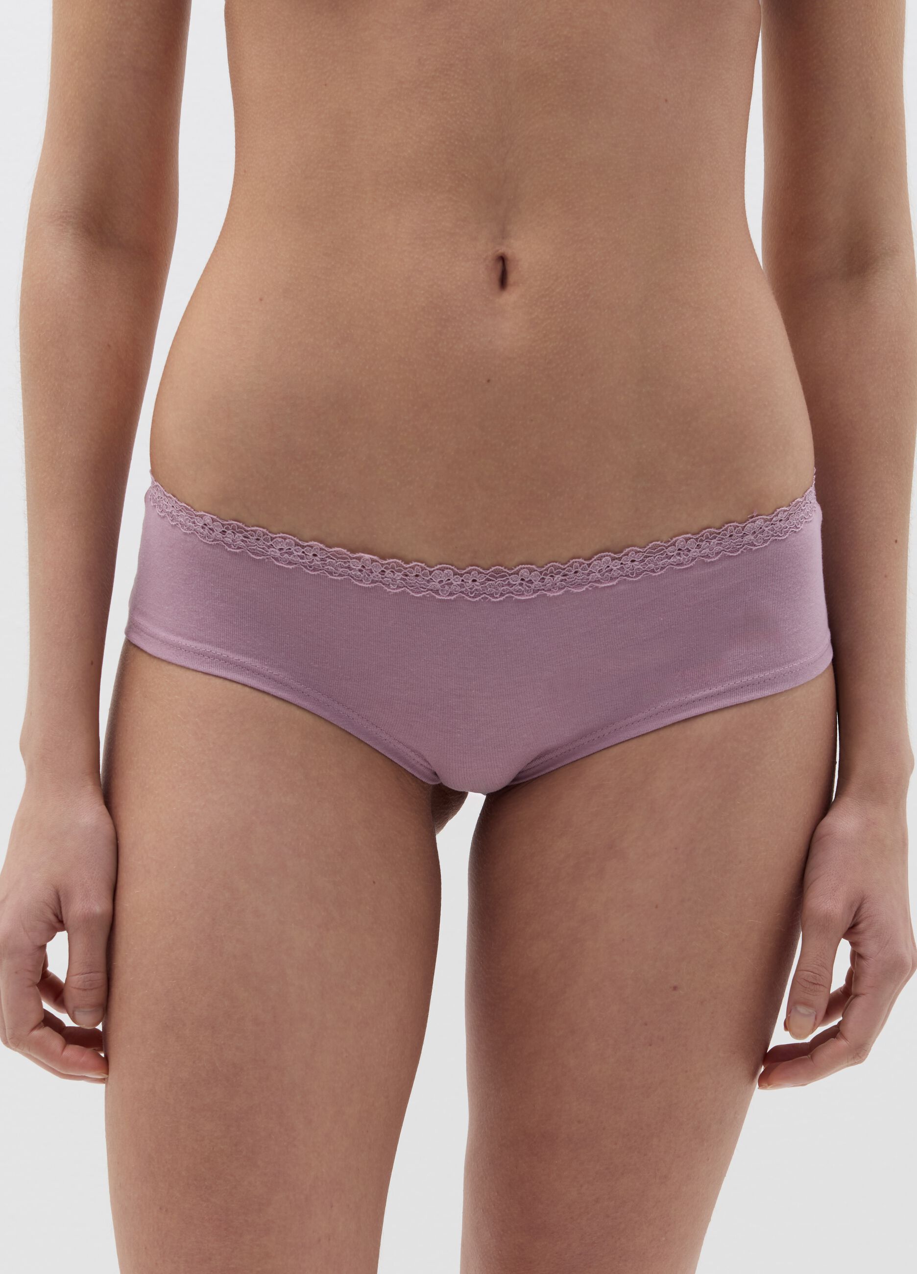Bipack culotte con profilo in pizzo fantasia