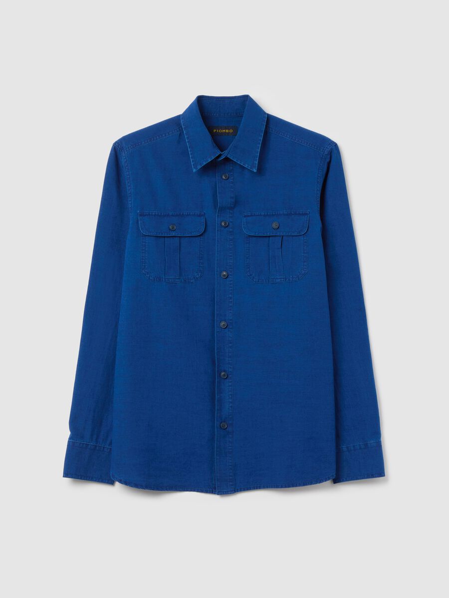 Solid colour shacket in cotton_4