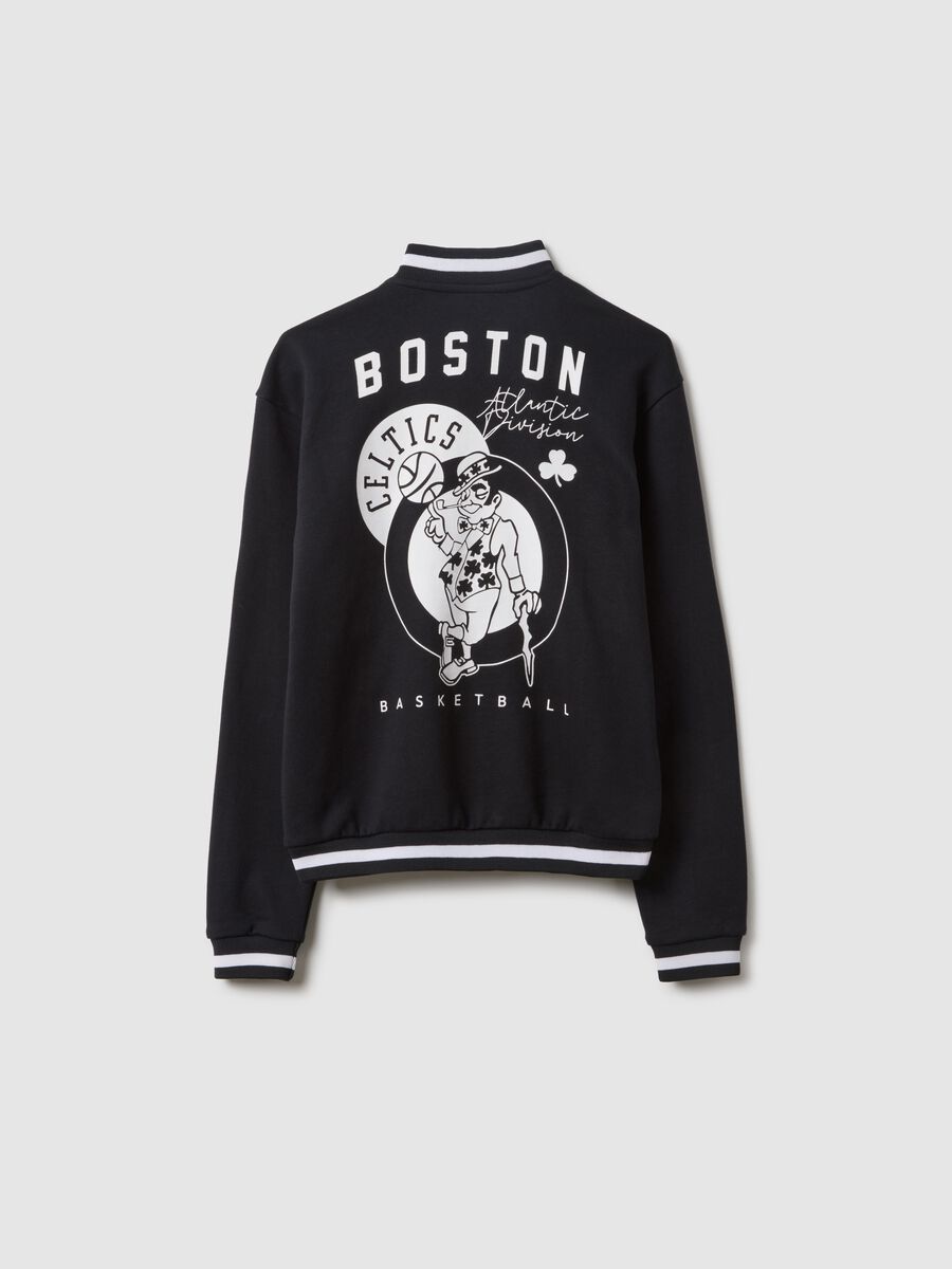 Children's regular fit black cotton-blend jacket with Celtics embroidery_1