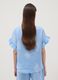 Light blue pure linen blouse with embroidery and ruffled sleeves, regular fit_3