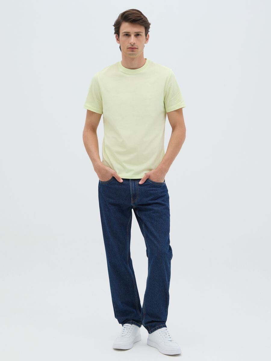 Men's regular fit green pure cotton T-shirt_1
