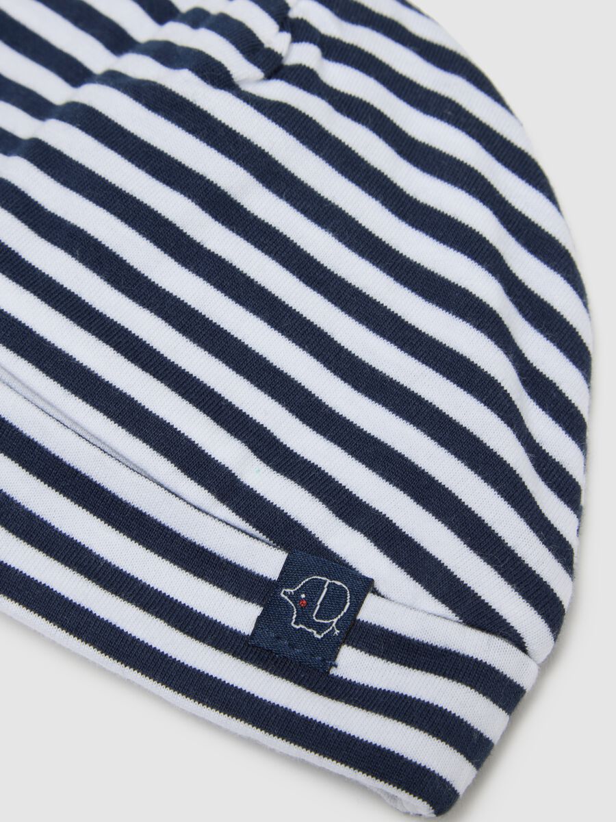 Multicolour striped pure cotton hat for babies_1