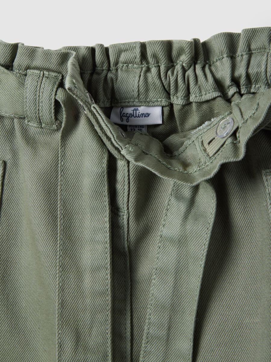 Adjustable green pure cotton skirt for girls_2