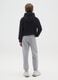 Pantaloni jogger da ragazzo in puro cotone grigio regular fit_1