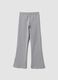 Leggings grigi in cotone elasticizzato flare fit per bambina_0