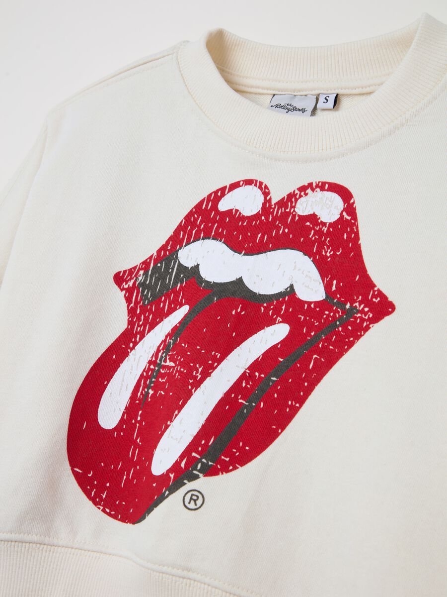 Crop sweatshirt with Rolling Stones print_5
