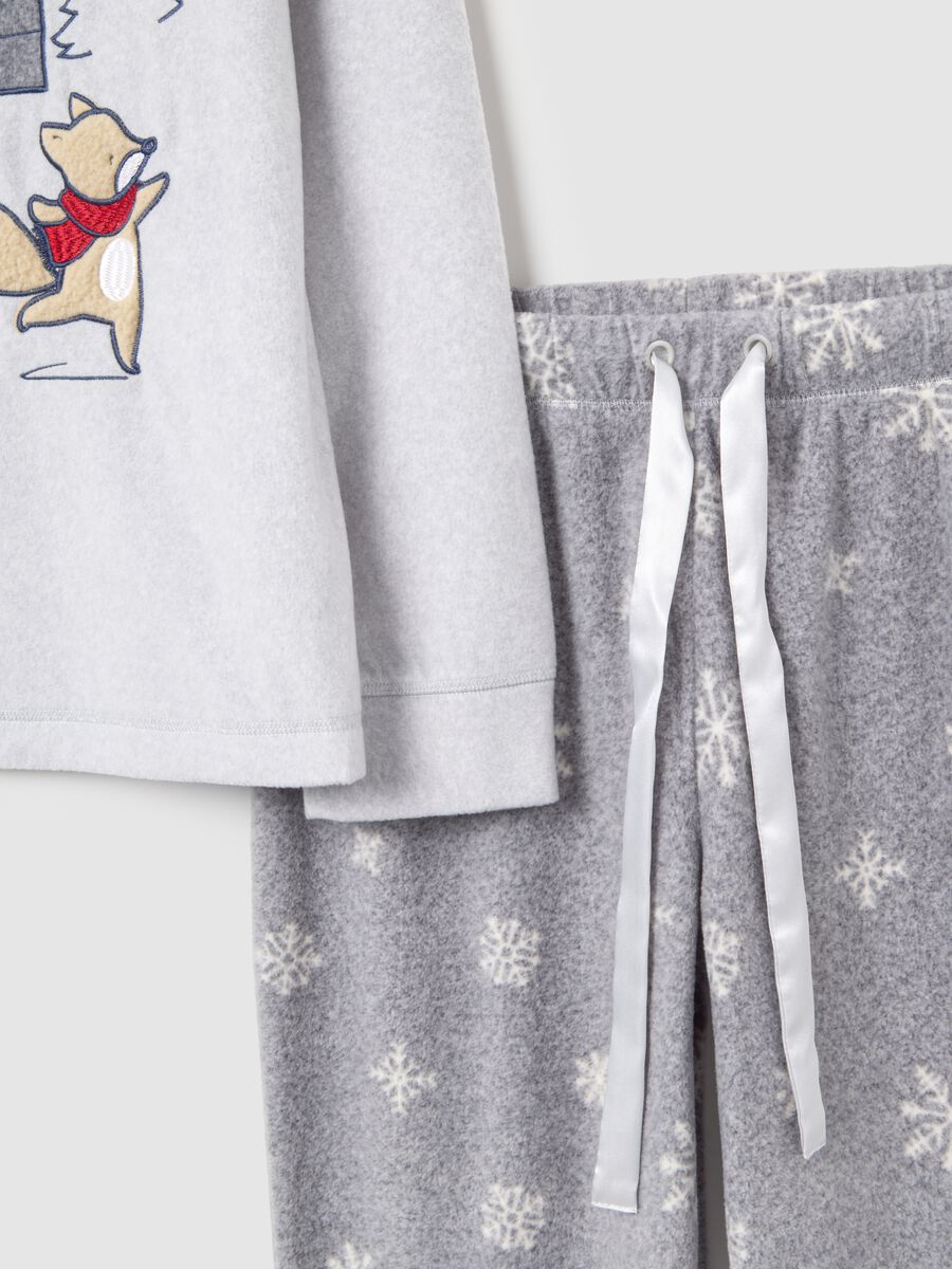 Grey regular fit Christmas pyjamas with print_5