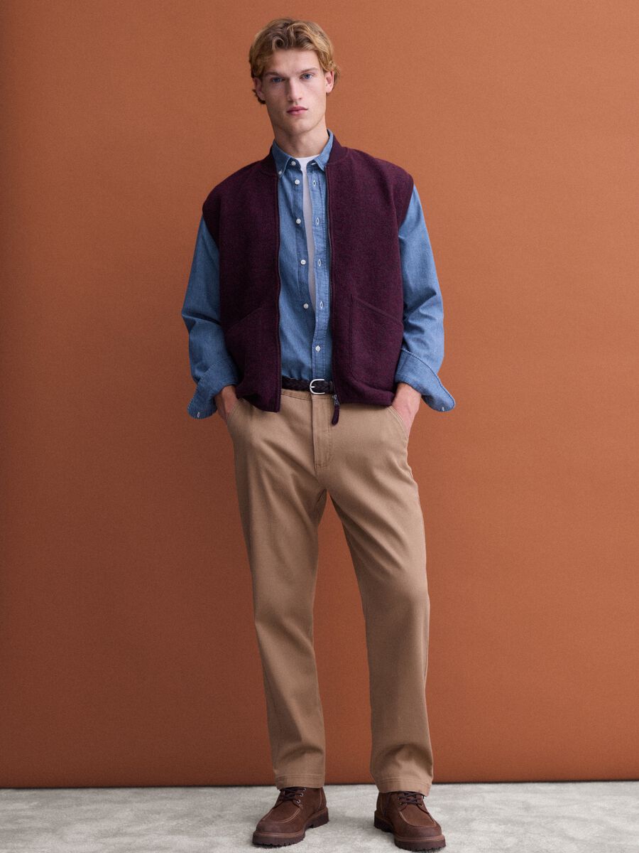 Purple wool-blend gilet with zip_2