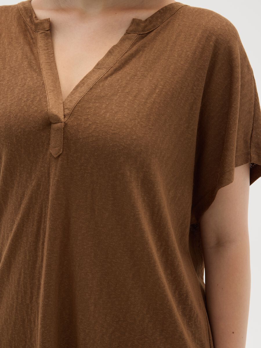Regular fit women's brown mixed top_1